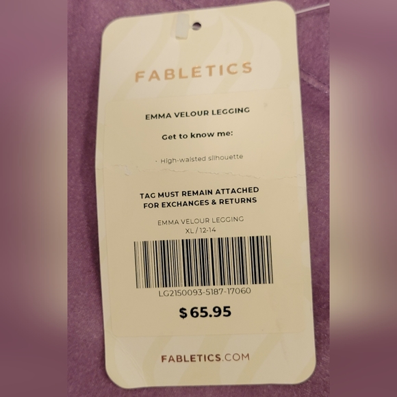 Fabletics Emma Velour Leggings, XL (12-14), Bright Lilac - Picture 4 of 11